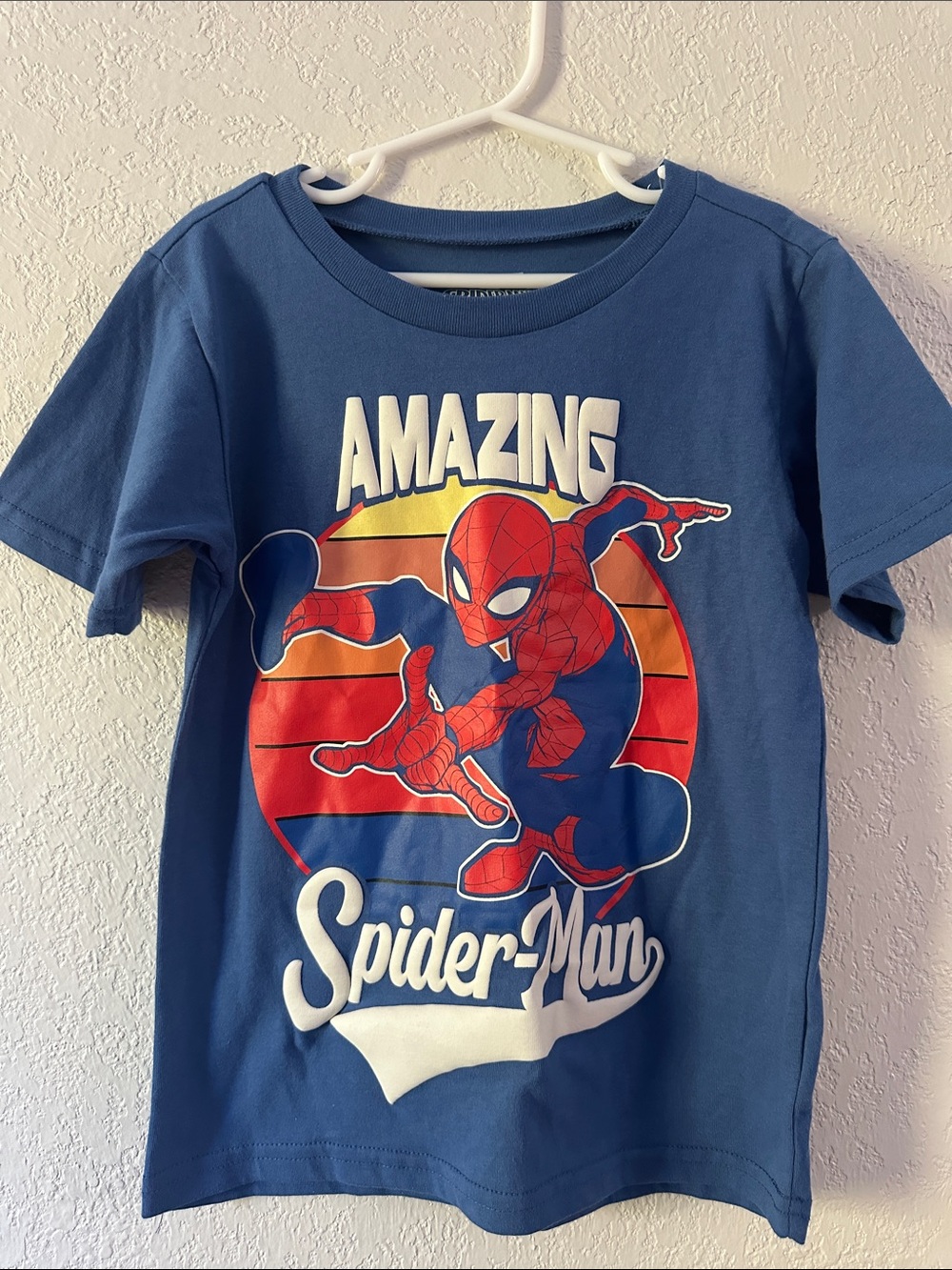 Marvel Spider-Man Blue Tee with Red and White Graphic
